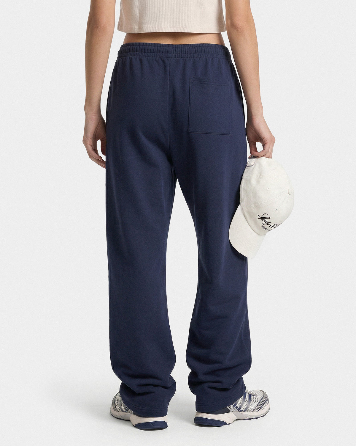 Sporty & Rich Vendome LA Embroidered Wide Sweatpant - Navy/White