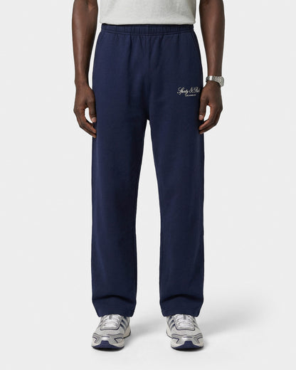 Sporty & Rich Vendome LA Embroidered Wide Sweatpant - Navy/White