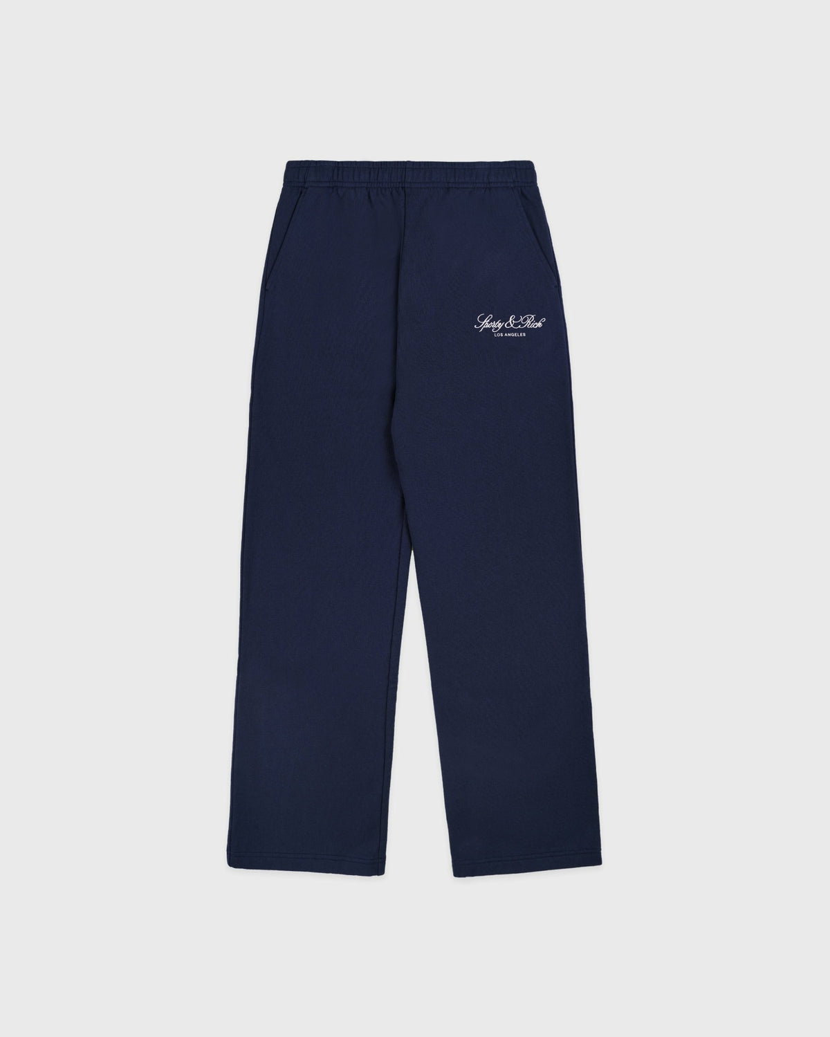 Sporty & Rich Vendome LA Embroidered Wide Sweatpant - Navy/White