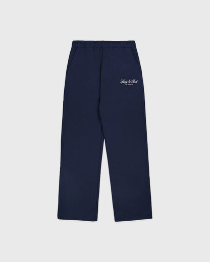 Sporty & Rich Vendome LA Embroidered Wide Sweatpant - Navy/White