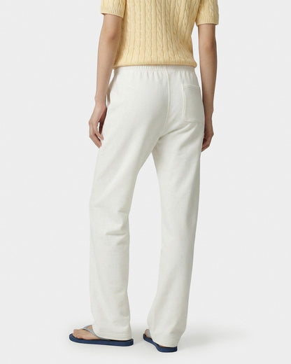 Sporty & Rich Vendome LA Embroidered Wide Sweatpant - Ecru/Navy