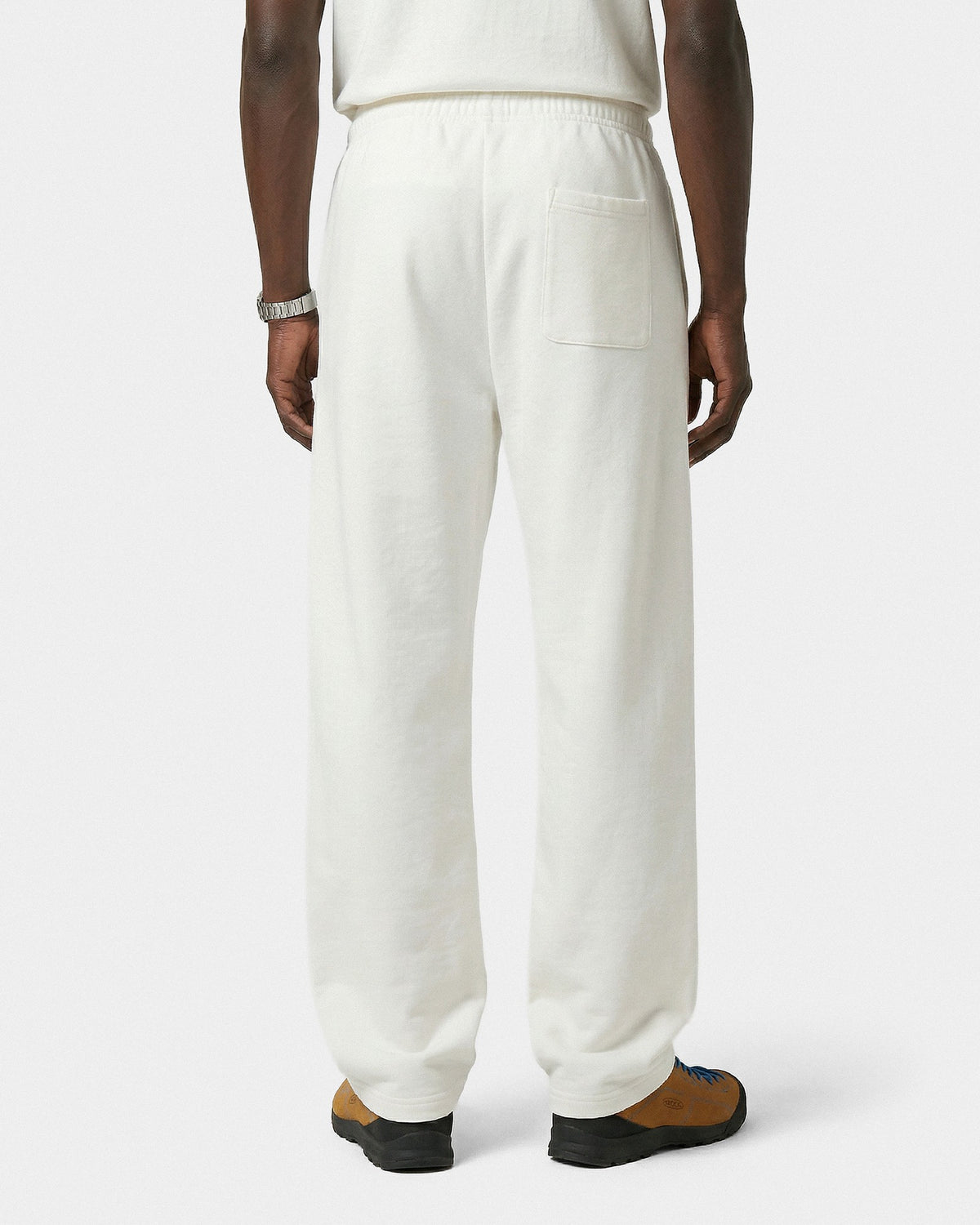 Sporty & Rich Vendome LA Embroidered Wide Sweatpant - Ecru/Navy