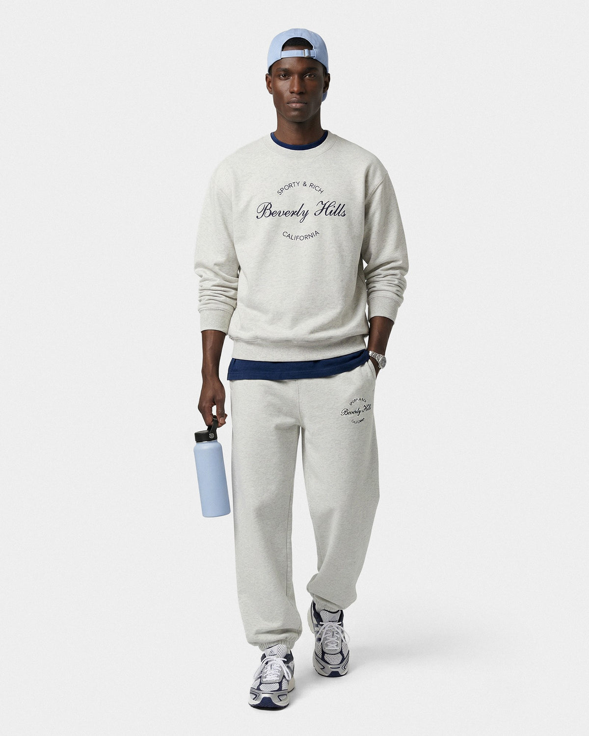 Sporty & Rich Beverly Script Sweatpant - Heather Gray