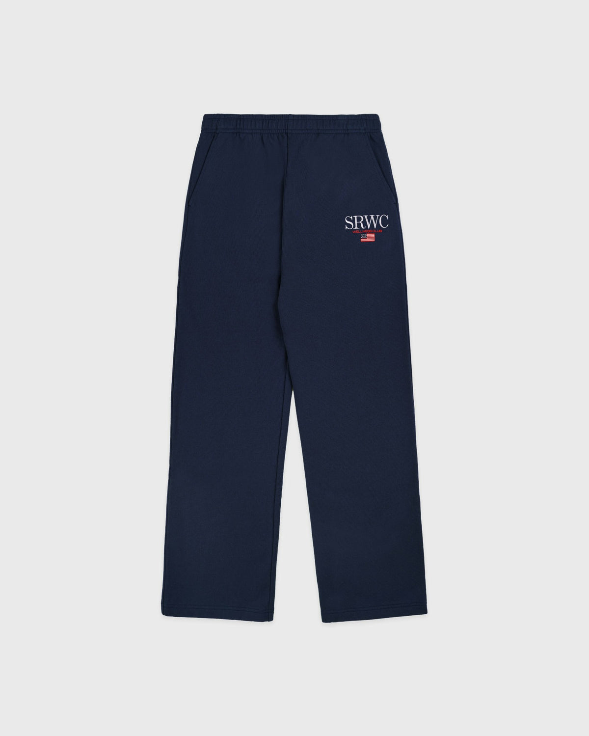 Sporty & Rich Nautical Embroidered Wide Sweatpant - Navy/White