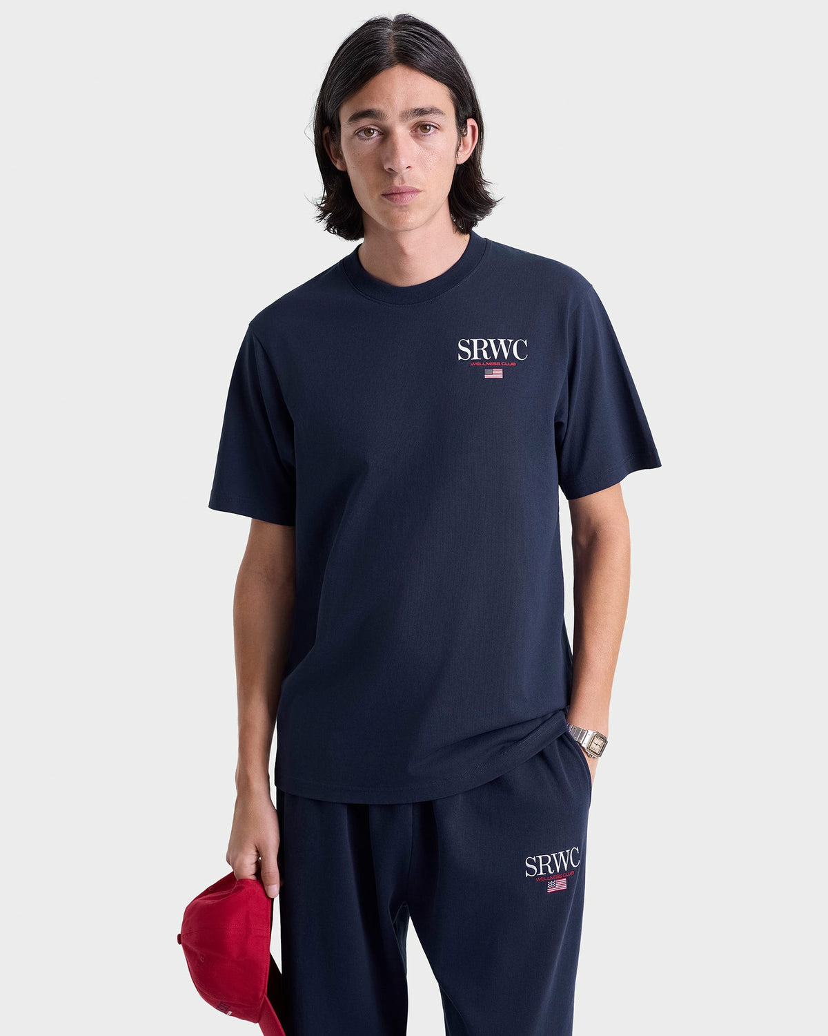 Sporty & Rich Nautical Embroidered Wide Sweatpant - Navy/White