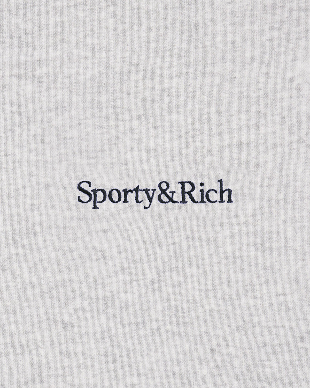 Sporty & Rich Serif Logo Embroidered Wide Sweatpant - Heather Gray