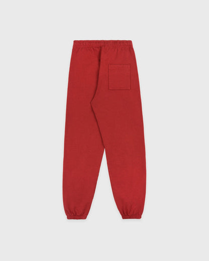 Sporty & Rich Serif Logo Embroidered Sweatpant - Faded Merlot/White