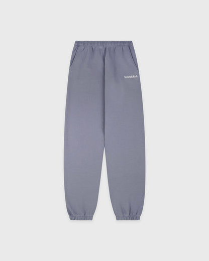 Sporty & Rich Serif Logo Embroidered Sweatpant - Faded Indigo/White