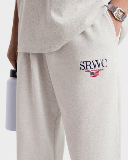 Sporty & Rich Nautical Embroidered Wide Sweatpant - Heather Gray