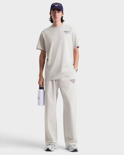 Sporty & Rich Nautical Embroidered Wide Sweatpant - Heather Gray
