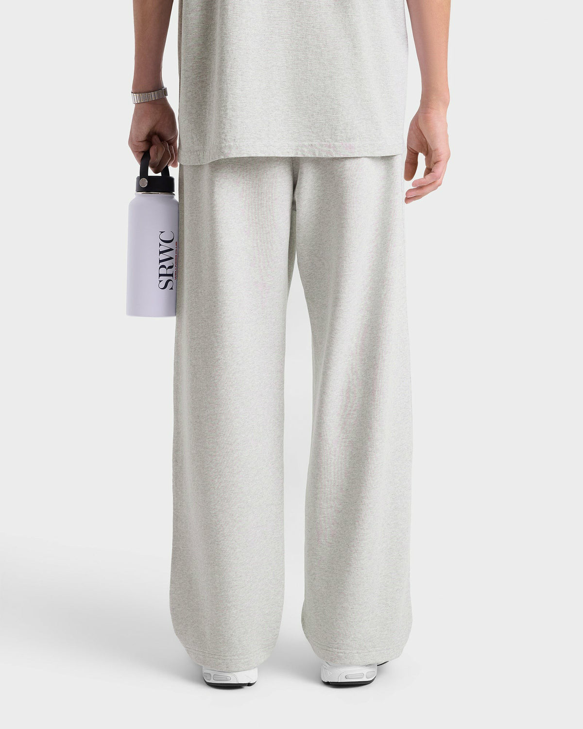 Sporty & Rich Nautical Embroidered Wide Sweatpant - Heather Gray