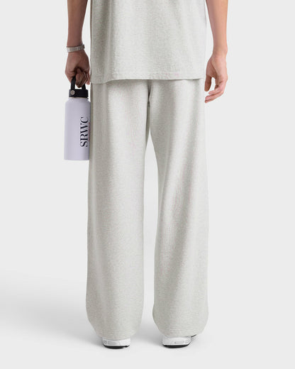Sporty & Rich Nautical Embroidered Wide Sweatpant - Heather Gray