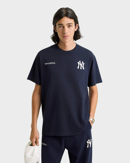 Sporty & Rich Heritage Yankees Serif Sweatpant - Navy/White