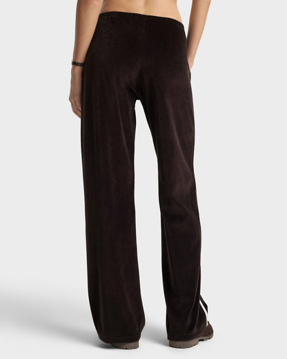 Sporty & Rich NY Crest Velour Sweatpant - Chocolate/Ecru