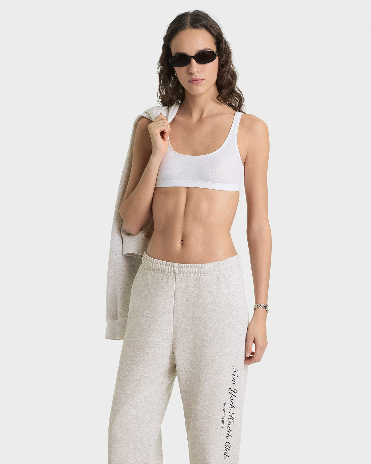 Sporty & Rich NY Health Club Sweatpant - Heather Gray