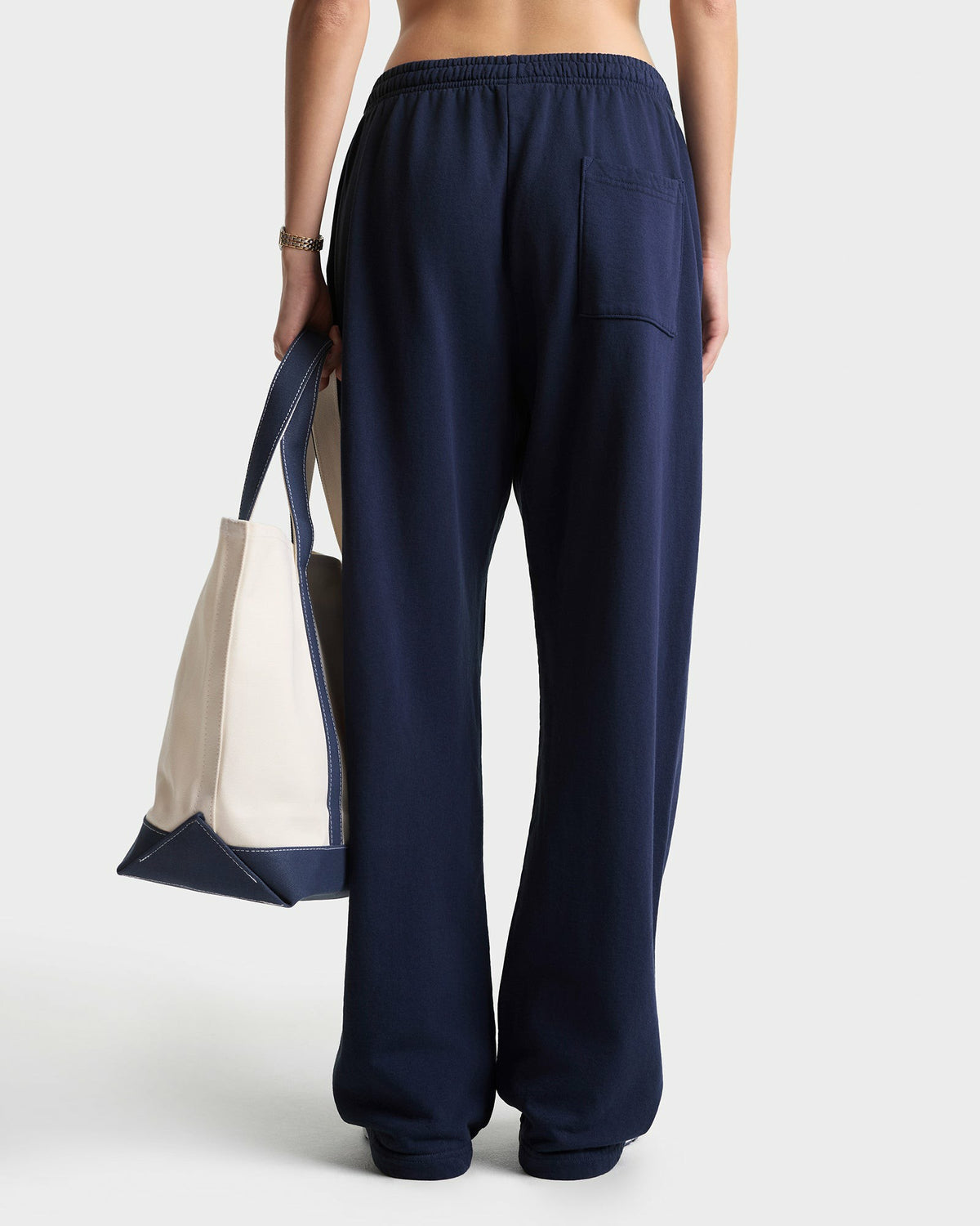 Sporty & Rich BH Crest Wide Sweatpant - Navy/White