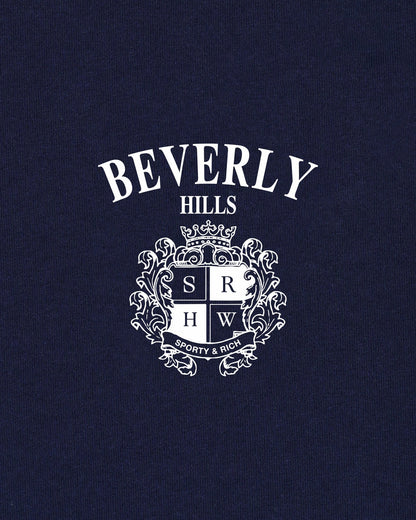 Sporty & Rich BH Crest Wide Sweatpant - Navy/White