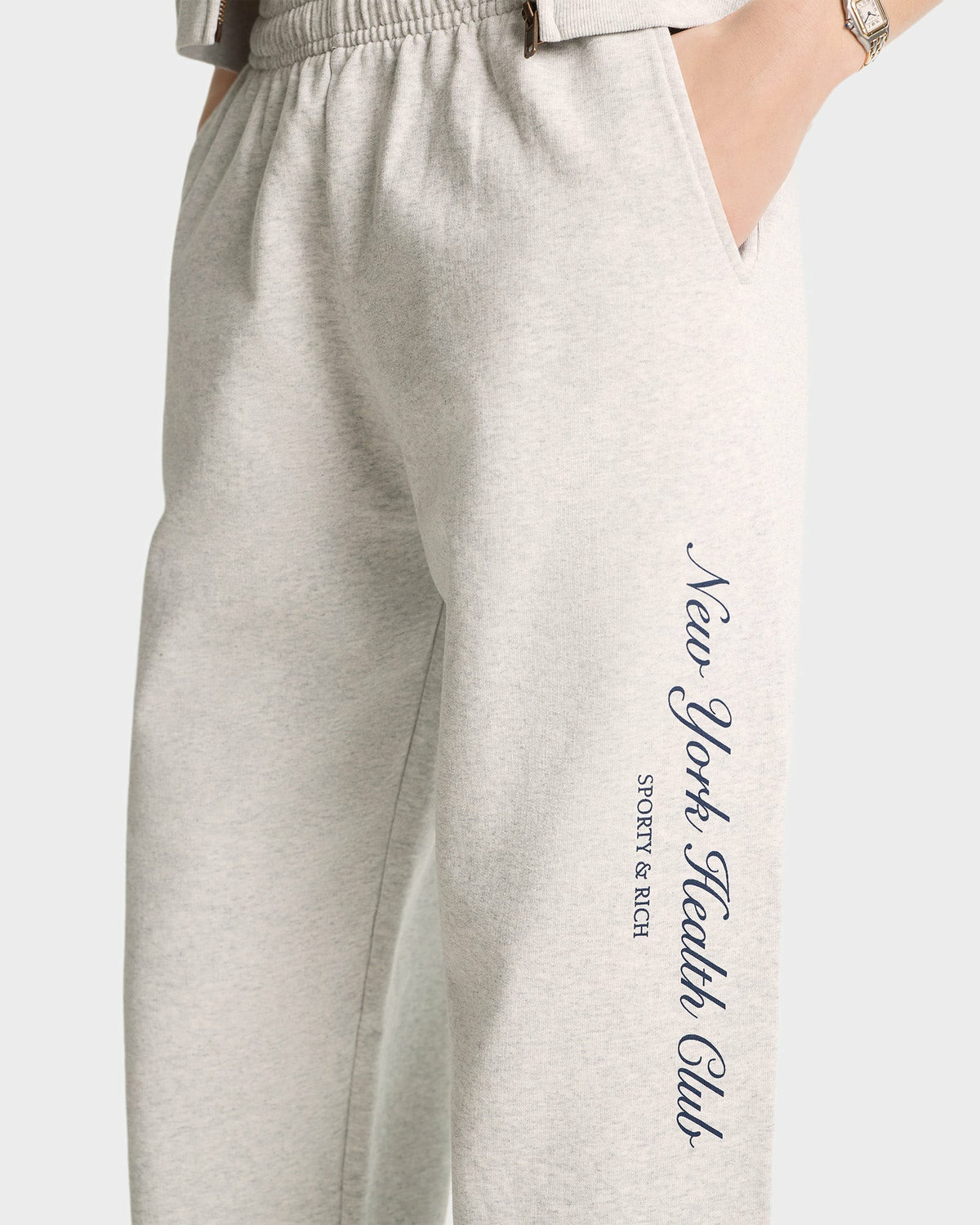 Sporty & Rich NY Health Club Sweatpant - Heather Gray/Navy