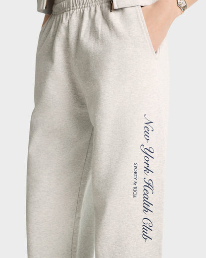 Sporty & Rich NY Health Club Sweatpant - Heather Gray/Navy