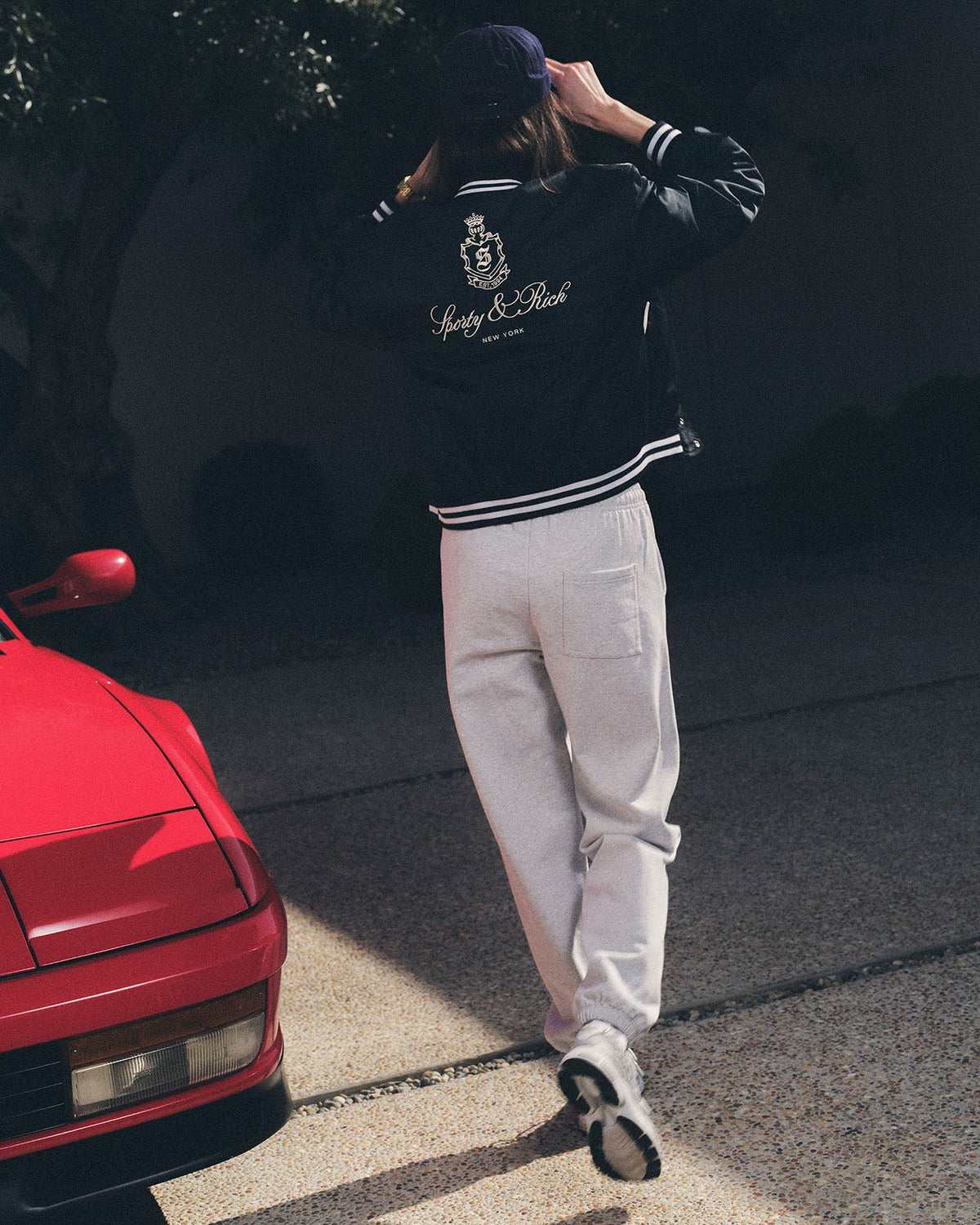 Sporty & Rich NY Health Club Sweatpant - Heather Gray/Navy