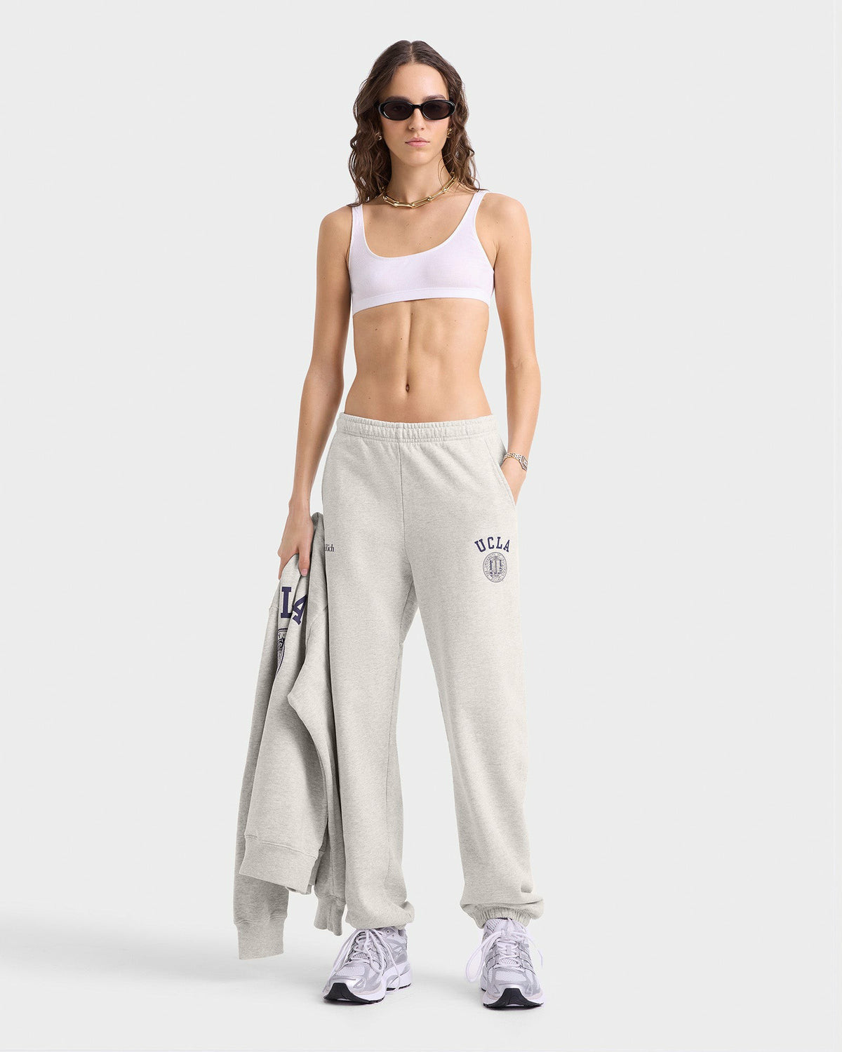 Sporty & Rich UCLA Crest Sweatpant - Heather Gray/Navy