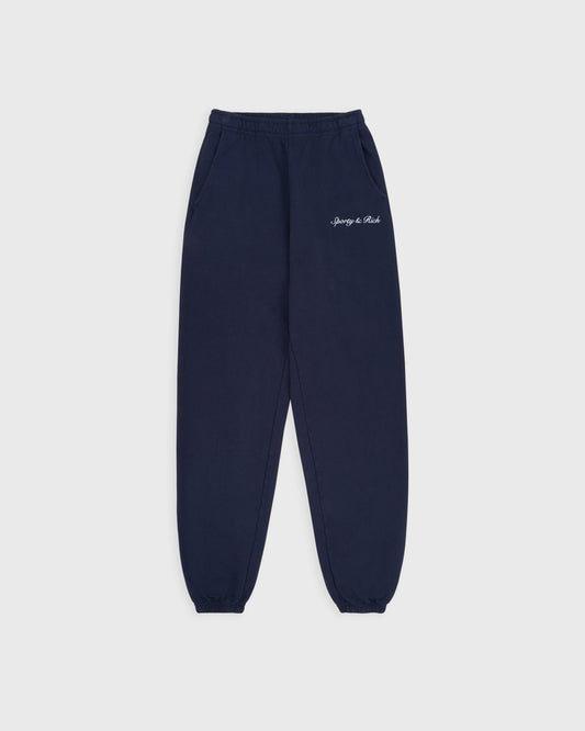 Sporty & Rich Syracuse Embroidered Sweatpant - Navy/White