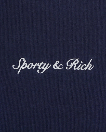 Sporty & Rich Syracuse Embroidered Sweatpant - Navy/White