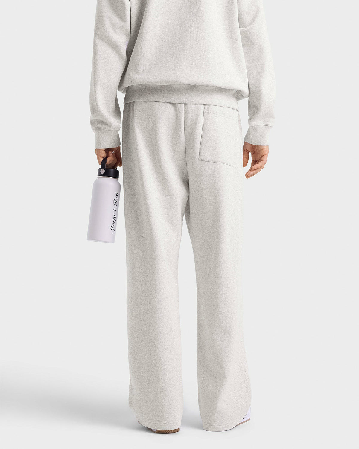 Sporty & Rich Yale Classic Wide Sweatpant - Heather Gray/Navy