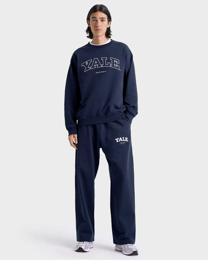 Sporty & Rich Yale Classic Wide Sweatpant - Navy/White