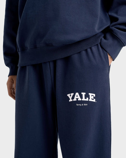 Sporty & Rich Yale Classic Wide Sweatpant - Navy/White