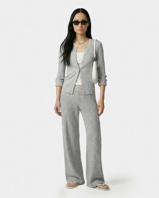 Sporty & Rich Signature Logo Pointelle Trousers - Heather Gray