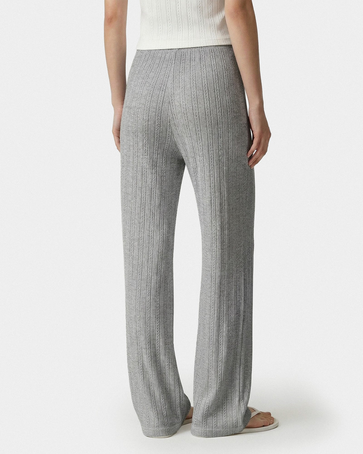 Sporty & Rich Signature Logo Pointelle Trousers - Heather Gray