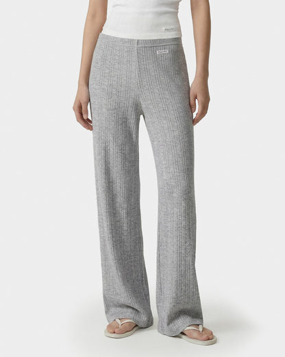 Sporty & Rich Signature Logo Pointelle Trousers - Heather Gray