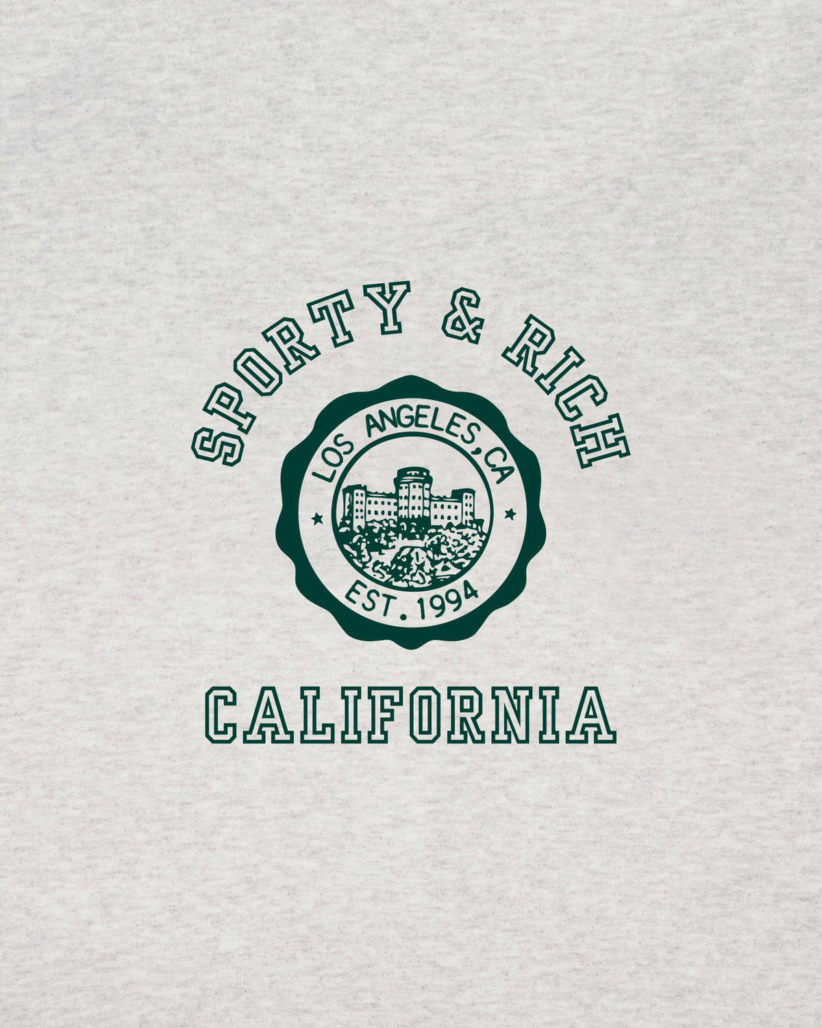 Sporty & Rich California Emblem Wide Sweatpant - Heather Gray/Forest