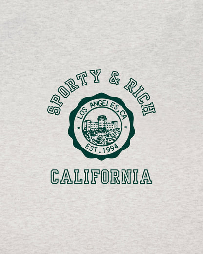 Sporty & Rich California Emblem Wide Sweatpant - Heather Gray/Forest