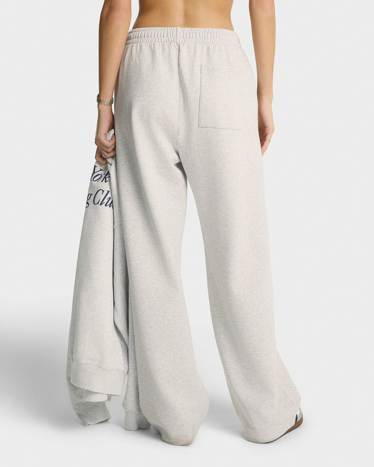 Sporty & Rich California Emblem Wide Sweatpant - Heather Gray/Forest