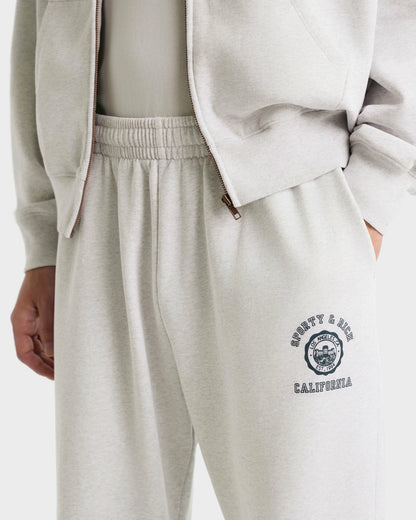 Sporty & Rich California Emblem Wide Sweatpant - Heather Gray/Forest