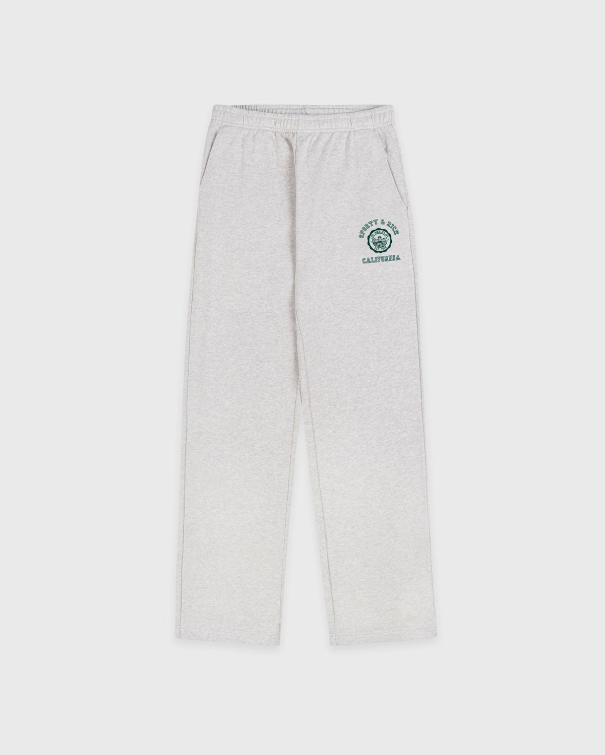 Sporty & Rich California Emblem Wide Sweatpant - Heather Gray/Forest
