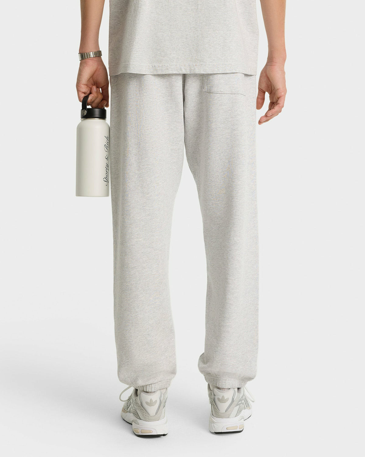 Sporty & Rich Syracuse Embroidered Sweatpant - Heather Gray/Navy