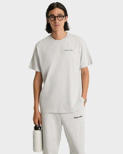Sporty & Rich Syracuse Embroidered Sweatpant - Heather Gray/Navy