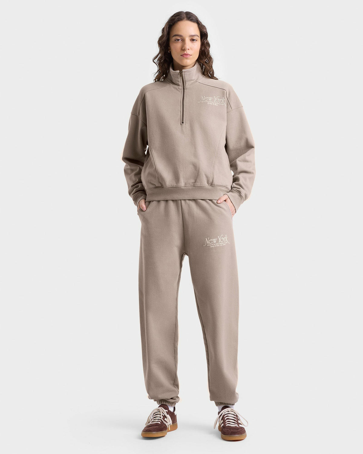 Sporty & Rich NY 94 Sweatpant - Elephant/White