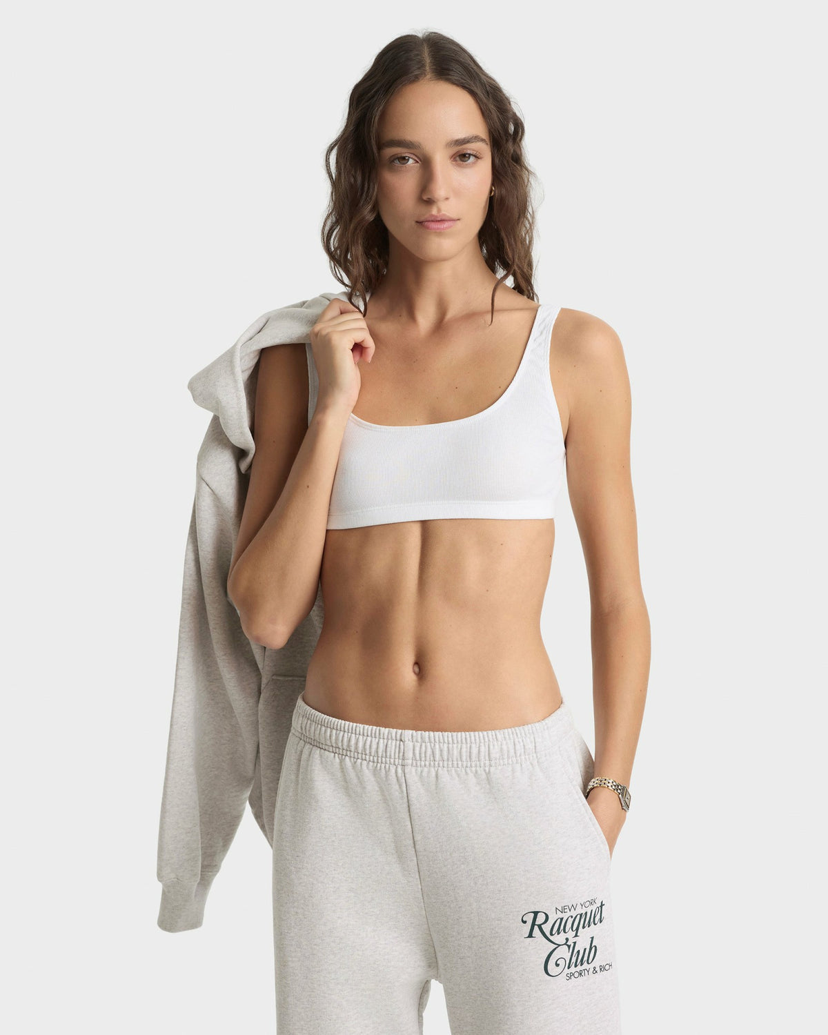 Sporty & Rich NYRC Sweatpant - Heather Gray/Forest