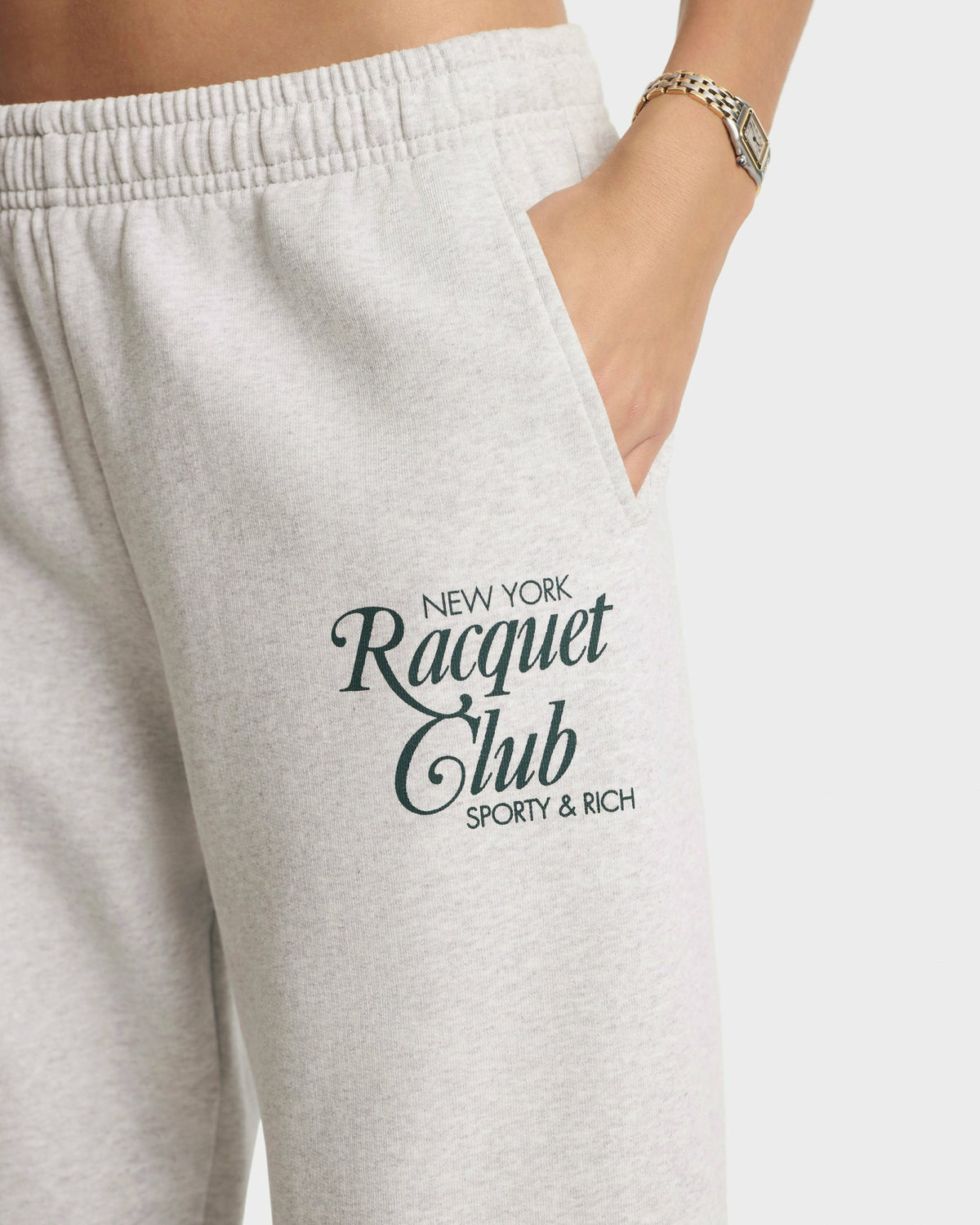Sporty & Rich NYRC Sweatpant - Heather Gray/Forest