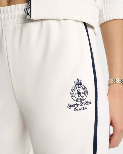 Sporty & Rich Crown Tennis Track Pant - White/Navy