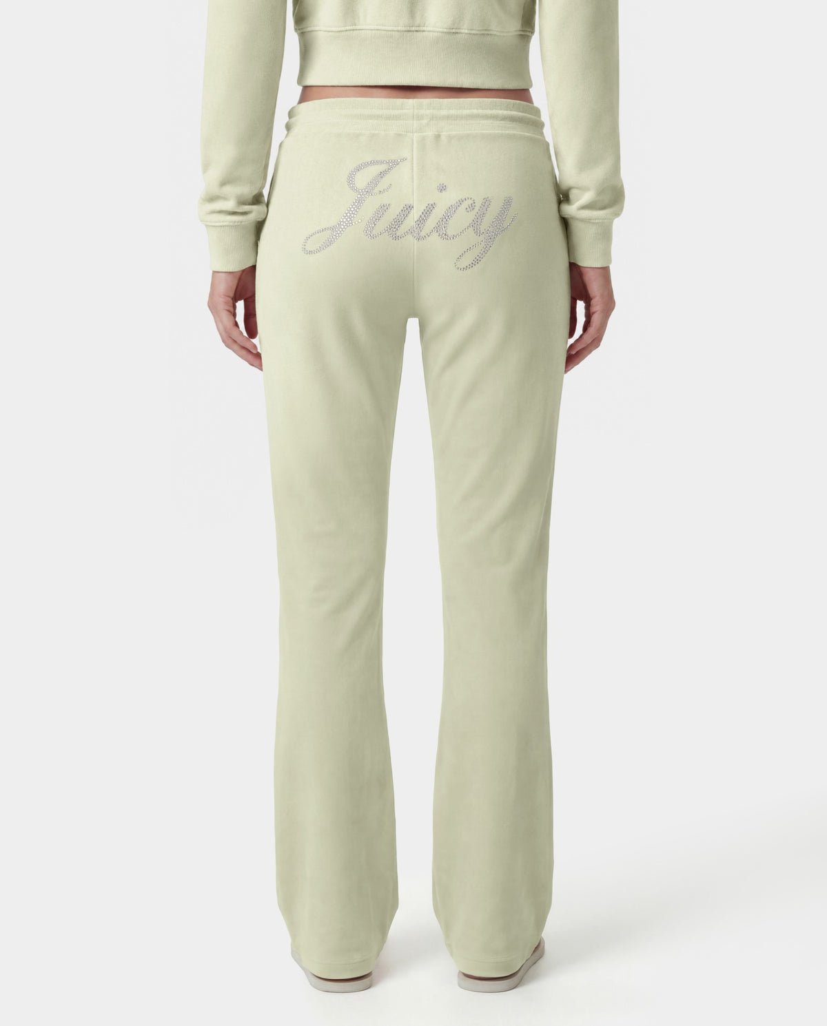 Sporty & Rich Juicy Script Velour Sweatpant - Sage