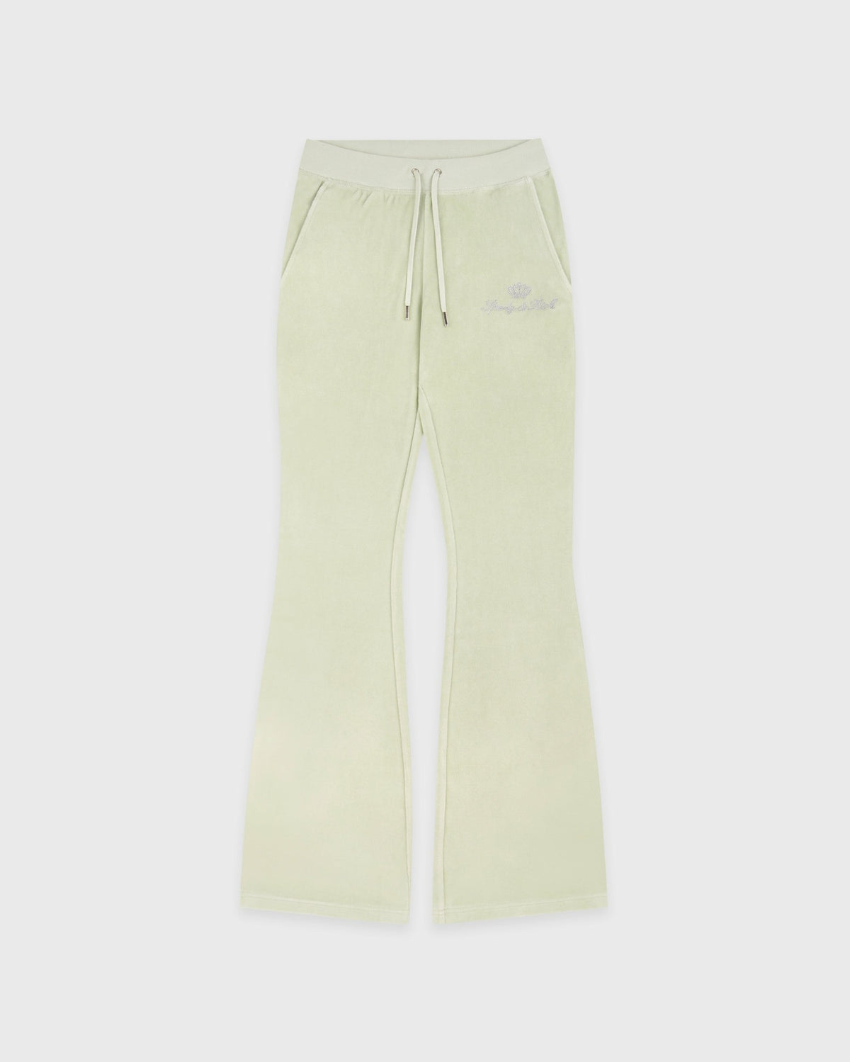 Sporty & Rich Juicy Script Velour Sweatpant - Sage