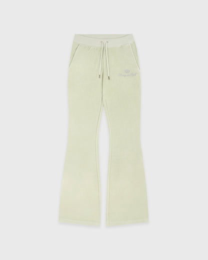 Sporty & Rich Juicy Script Velour Sweatpant - Sage