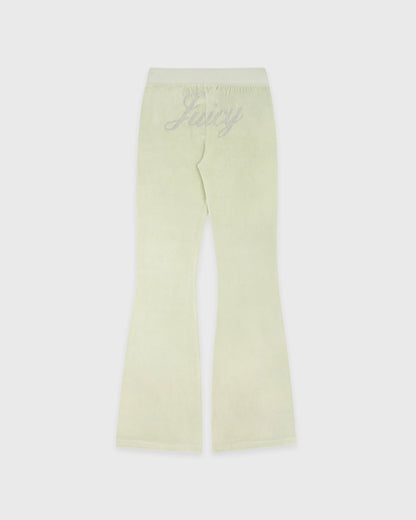 Sporty & Rich Juicy Script Velour Sweatpant - Sage