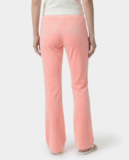 Sporty & Rich Juicy Script Velour Sweatpant - Rose