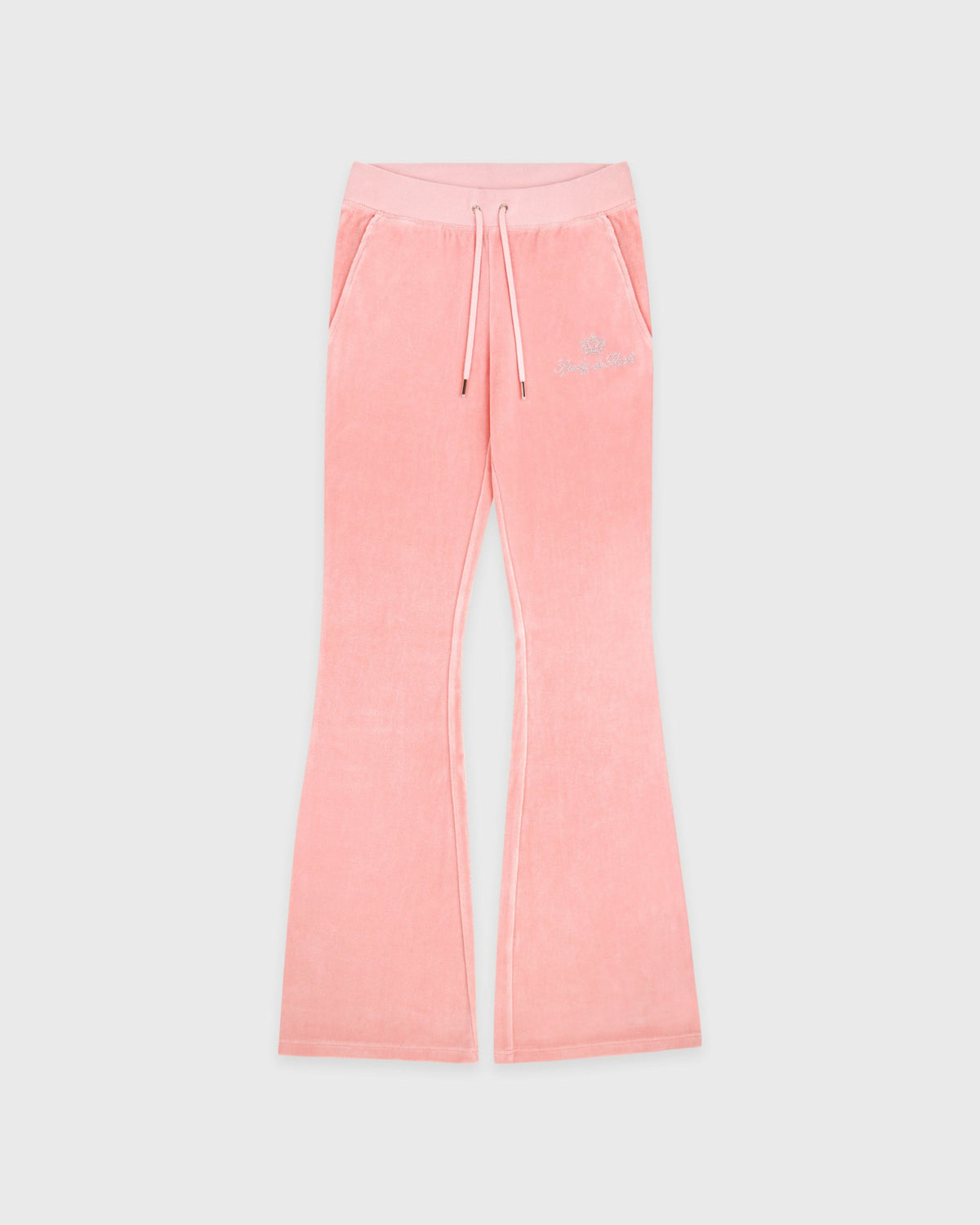 Sporty & Rich Juicy Script Velour Sweatpant - Rose